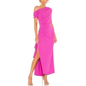 Elliatt Hot Pink One-Shoulder Midi Dress